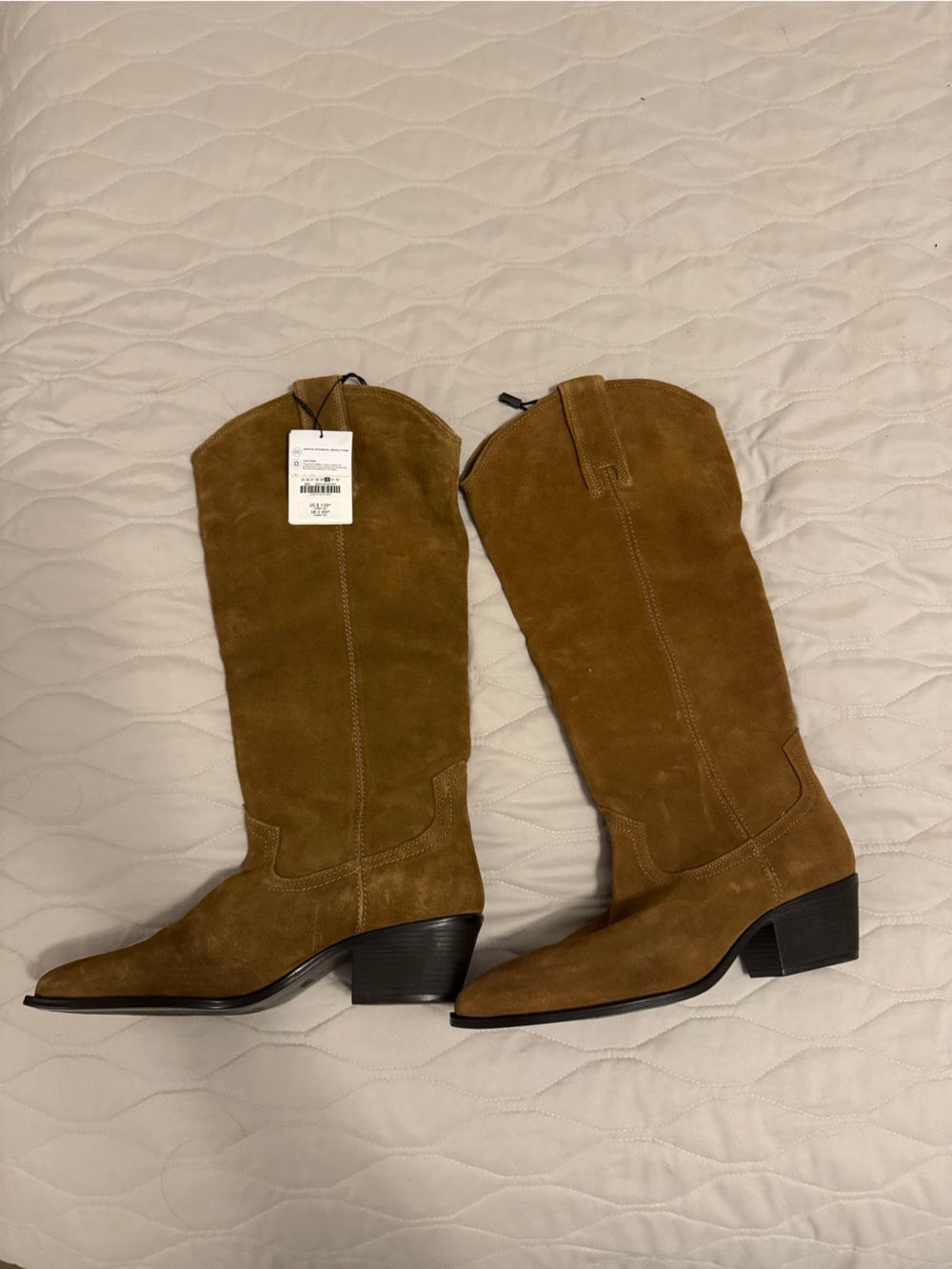 Zara Olive/Camel Suede leather Western Boots - Picture 6 of 8